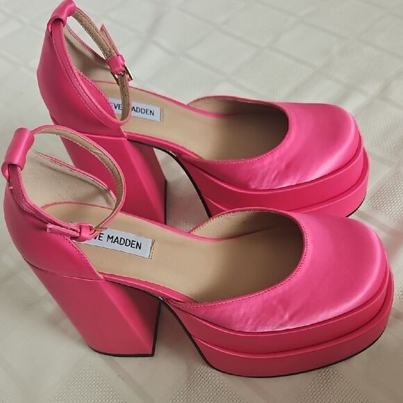 Steve Madden Pink Tamy Platform Heels - Picture 11 of 16